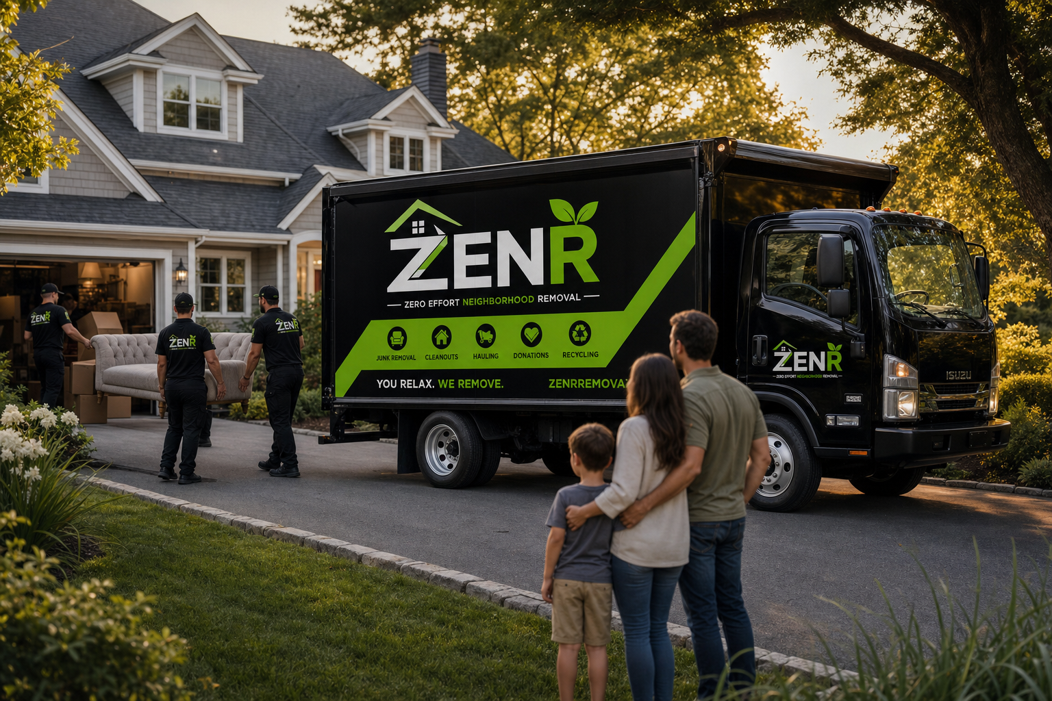 ZENR crew removing junk from a Long Island home